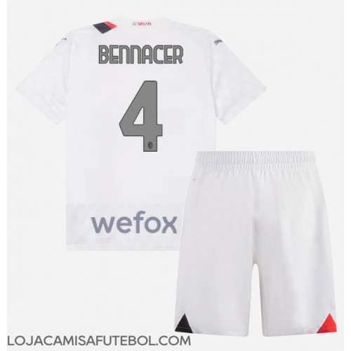 Camisa de Futebol AC Milan Ismael Bennacer #4 Equipamento Secundário Infantil 2023-24 Manga Curta (+ Calças curtas)